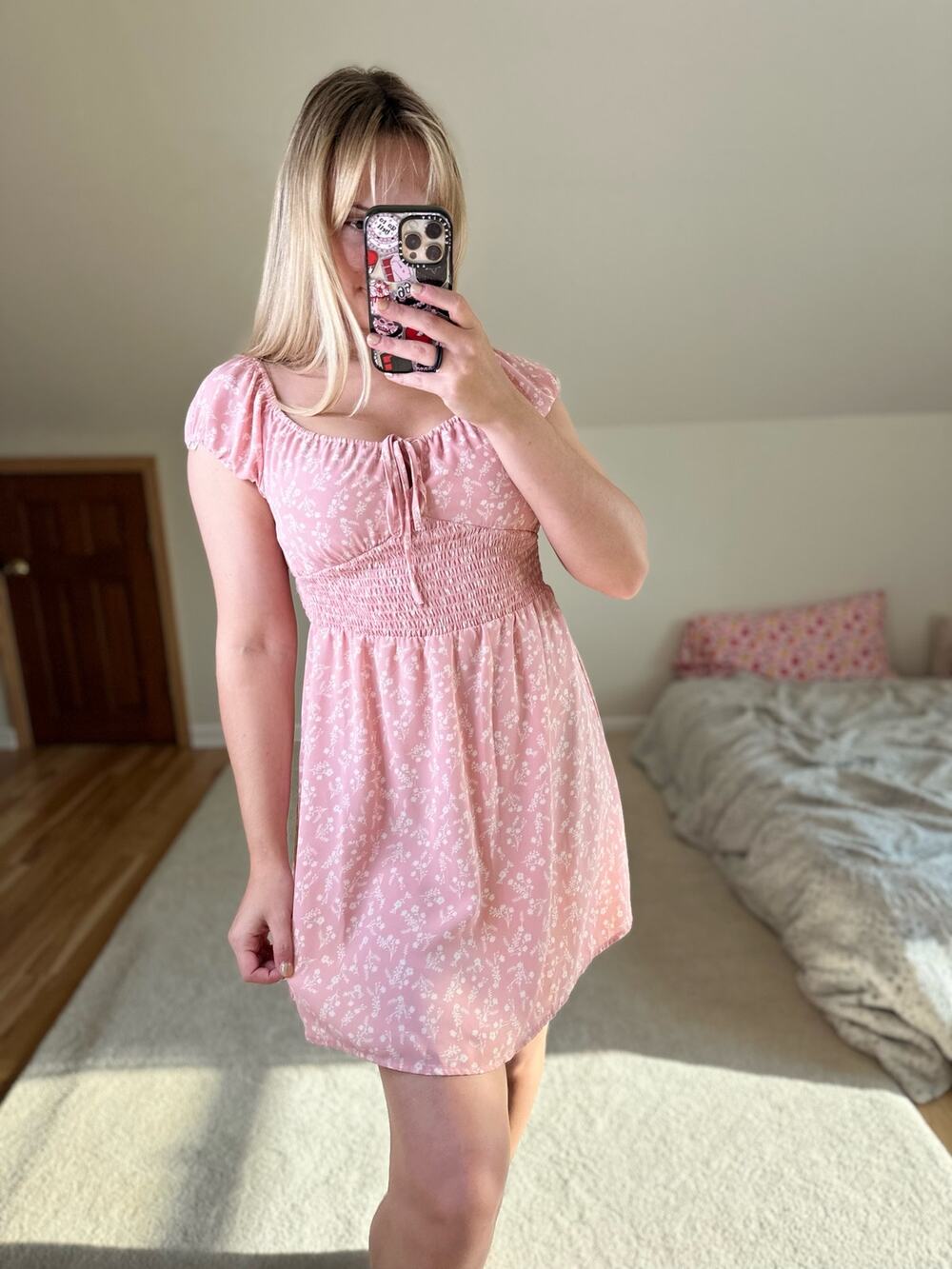 Love Tree: Dainty Floral Smocked Milk Maid Dress